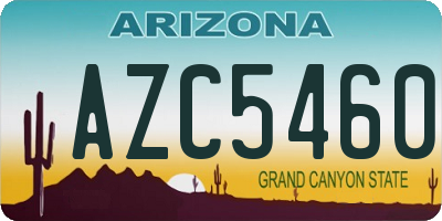 AZ license plate AZC5460
