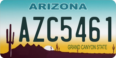 AZ license plate AZC5461