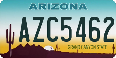 AZ license plate AZC5462