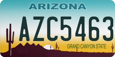 AZ license plate AZC5463