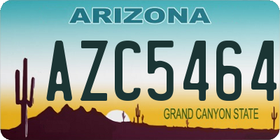 AZ license plate AZC5464