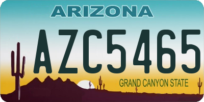 AZ license plate AZC5465