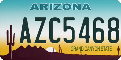 AZ license plate AZC5468
