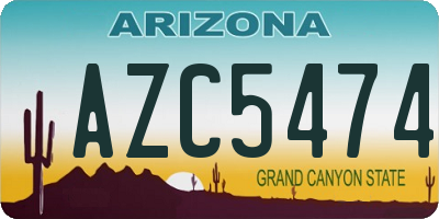 AZ license plate AZC5474