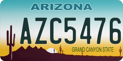 AZ license plate AZC5476