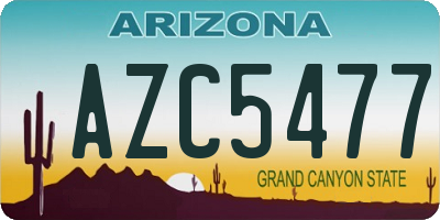 AZ license plate AZC5477