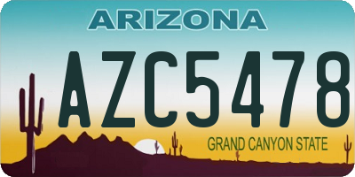 AZ license plate AZC5478