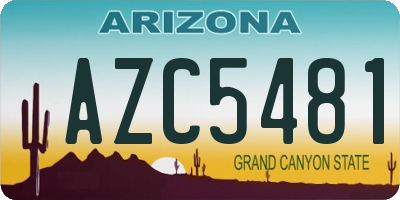 AZ license plate AZC5481