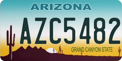 AZ license plate AZC5482