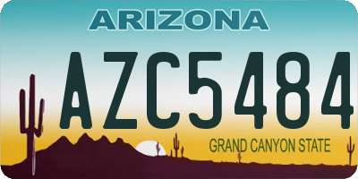 AZ license plate AZC5484