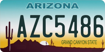 AZ license plate AZC5486
