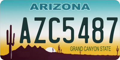 AZ license plate AZC5487