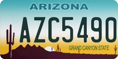AZ license plate AZC5490
