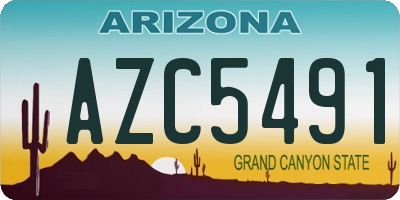 AZ license plate AZC5491