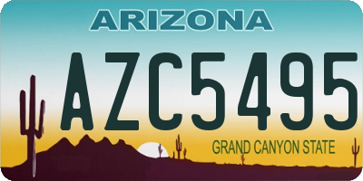 AZ license plate AZC5495