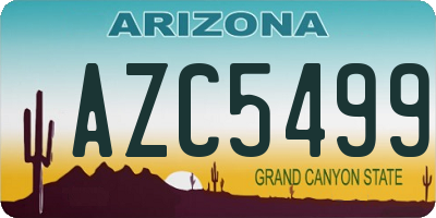 AZ license plate AZC5499