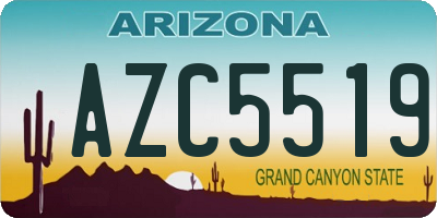 AZ license plate AZC5519