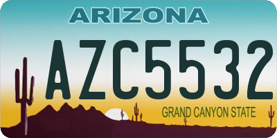 AZ license plate AZC5532