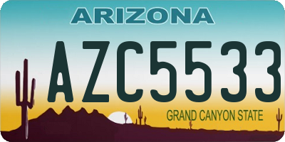 AZ license plate AZC5533