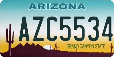 AZ license plate AZC5534