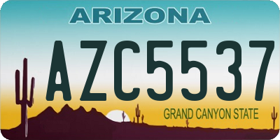 AZ license plate AZC5537