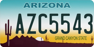 AZ license plate AZC5543
