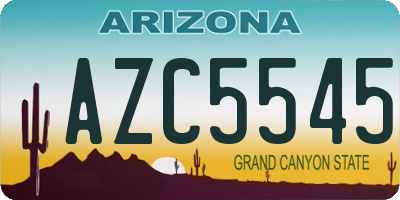 AZ license plate AZC5545