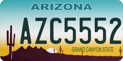 AZ license plate AZC5552