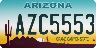 AZ license plate AZC5553