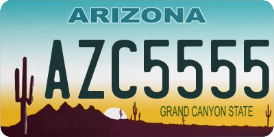 AZ license plate AZC5555