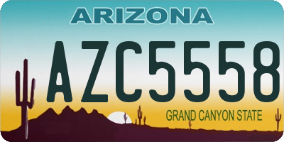 AZ license plate AZC5558