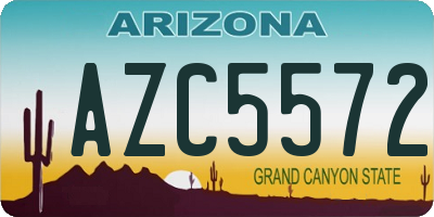 AZ license plate AZC5572