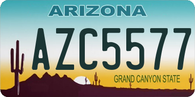 AZ license plate AZC5577