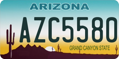 AZ license plate AZC5580
