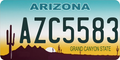 AZ license plate AZC5583