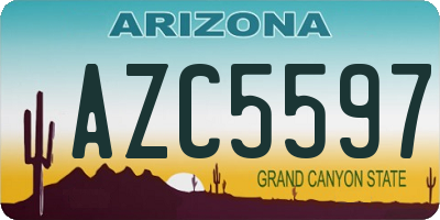 AZ license plate AZC5597