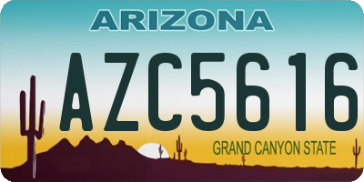 AZ license plate AZC5616