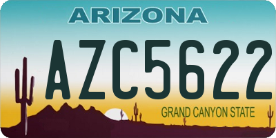 AZ license plate AZC5622