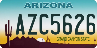 AZ license plate AZC5626