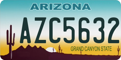 AZ license plate AZC5632