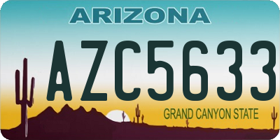 AZ license plate AZC5633