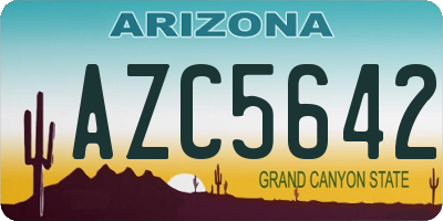 AZ license plate AZC5642
