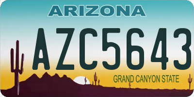 AZ license plate AZC5643