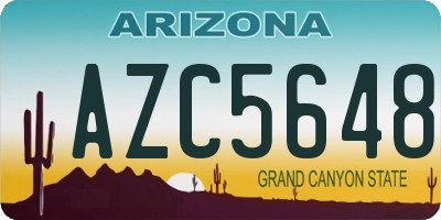AZ license plate AZC5648