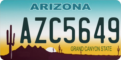 AZ license plate AZC5649