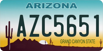 AZ license plate AZC5651