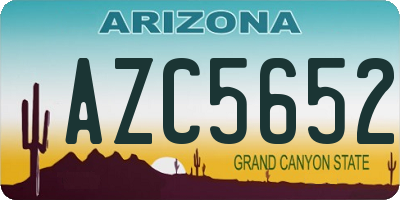 AZ license plate AZC5652