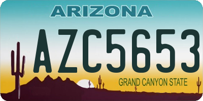 AZ license plate AZC5653