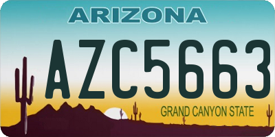 AZ license plate AZC5663