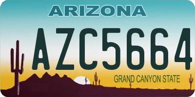 AZ license plate AZC5664